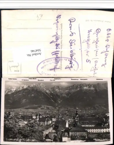 504746,Innsbruck Teilansicht geg. Nordkette Bergkulisse pub H. Huber 5166