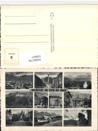 516017,Innsbruck Totale Annasäule Goldenes Dachl Schloss Mehrbildkarte