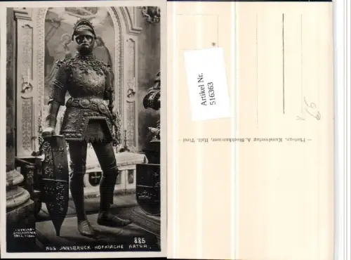 516363,Innsbruck Hofkirche Kirche Artur Statue pub A. Stockhammer 885