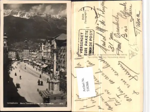 516366,Innsbruck Maria Theresienstraße Annasäule Bergkulisse