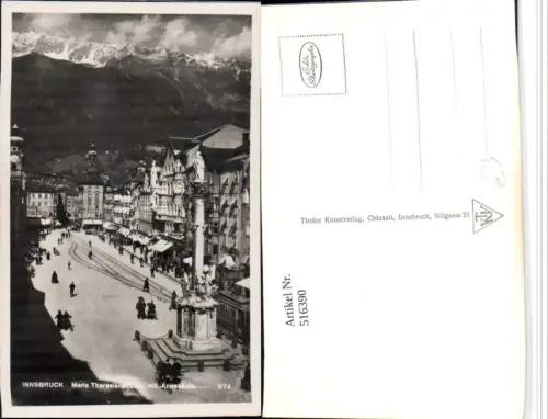 516390,Innsbruck Maria Theresienstraße Annasäule Bergkulisse