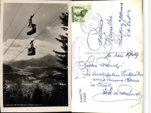 516445,Innsbruck Nordkettenbahn Seilbahn Wagenkreuzung Bergkulisse