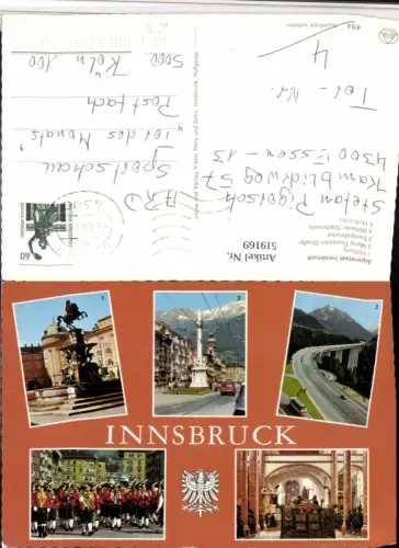 519169,Innsbruck Annasäule Europabrücke Musikkapelle Mehrbildkarte