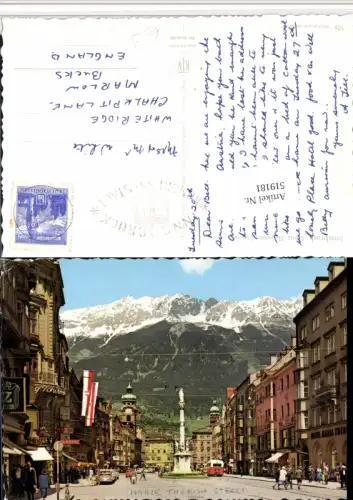 519181,Innsbruck Maria-Theresien-Straße Annasäule Bergkulisse