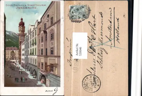 520046,Litho Innsbruck Stadt Stadtthurm Goldenes Dachl