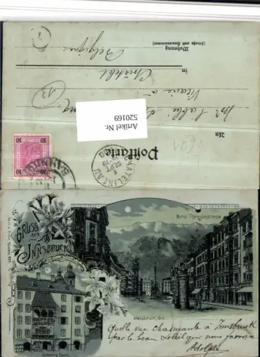 520169,Mond Litho Innsbruck Goldenes Dachl Maria-Theresien-Straße pub Moch u. Stern 971