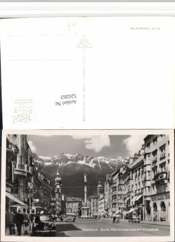 520263,Innsbruck Maria Theresien-Straße Annasäule Autos Bergkulisse