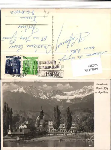 520318,Innsbruck Mariahilf Kirche m. Nordkette Bergkulisse