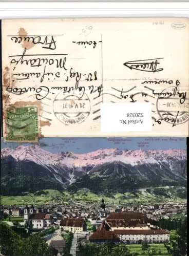 520328,Innsbruck Totale geg. Frau Hitt Bergkulisse