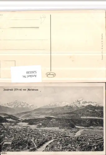 520330,Innsbruck Totale von Mariabrunn Bergkulisse pub Stengel 45531a