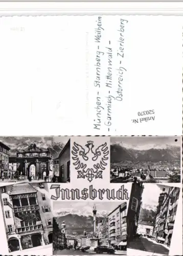 520370,Innsbruck Totale Goldenes Dachl Triumphpforte Mehrbildkarte