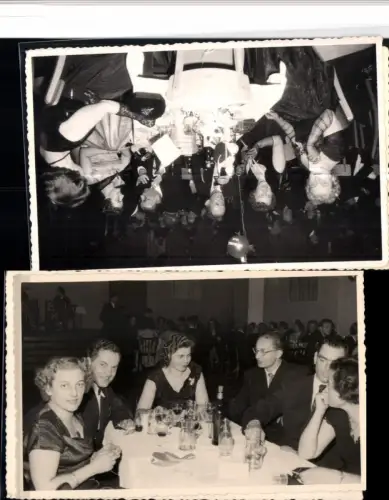 523552,Foto-AK 2 Stück Innsbruck Maturaball 1955 Studentika Studentica Sekt Wein
