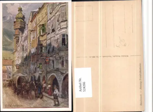 524266,Künstler AK E. F. Hofecker Innsbruck Herzog-Friedrich-Straße Turm