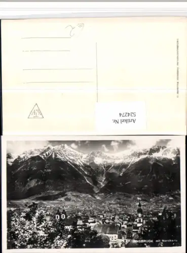 524274,Innsbruck Teilansicht m. Nordkette Bergkulisse