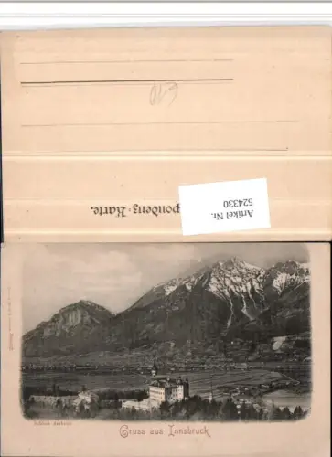 524330,Gruß aus Innsbruck Schloss Ambras Bergkulisse