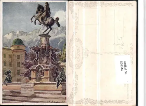 526344,Künstler AK E.F. Hofecker Innsbruck Leopoldsbrunnen Brunnen pub B.K.W.I. 288-9