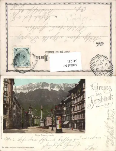 541711,tolle Lithographie Innsbruck Maria Theresienstraße Litfaßsäule