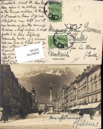 547341,tolle Foto-AK Innsbruck Maria Theresienstrasse pub Stockhammer 980
