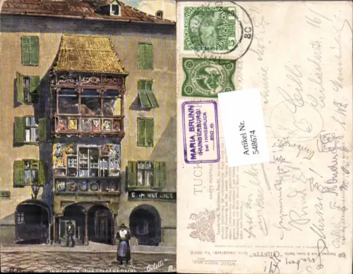 548674,R. Preuss Innsbruck Goldenes Dachl Herzog Friedrich Straße pub Tuck 664B
