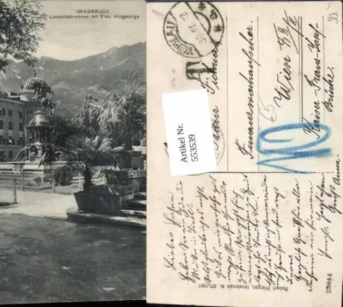 553539,Innsbruck Leopoldsbrunnen Stp. Mühlau Nachgebühr handschriftlicher Vermerk