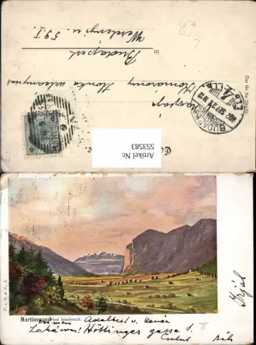 553583,tolle Künstler AK Innsbruck Martinswand bei Zirl Inntal