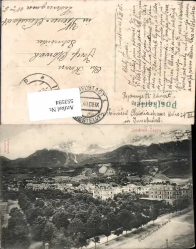 553594,Innsbruck Saggen Partie im Ort Villenviertel 1900 Claudiastrasse