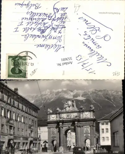 553691,Innsbruck Triumphpforte Oldtimer Auto PKW