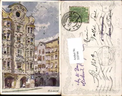553744,Künstler AK E. F. Hofecker Innsbruck Hölbinghaus pub B.K.W.I 288-1