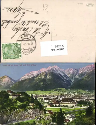 544099,Innsbruck vom Berg Isel Stift Wilten pub Warger 208-1912