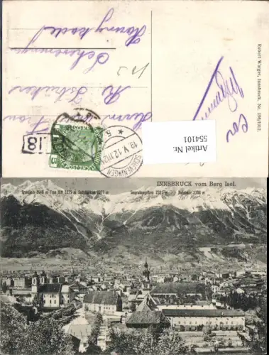 544101,Innsbruck vom Berg Isel Stift Wilten pub Warger 196-1912