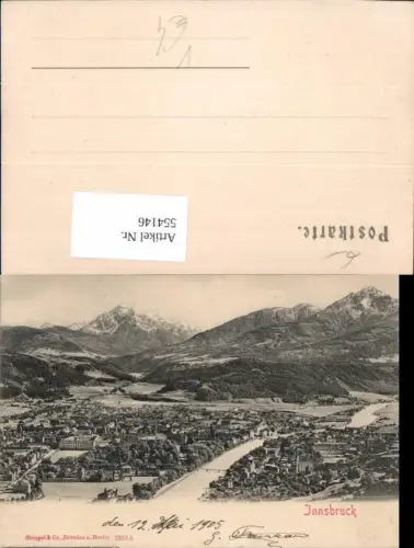 544146,Innsbruck geg. Süden Serles pub Stengel Co. 2318 A