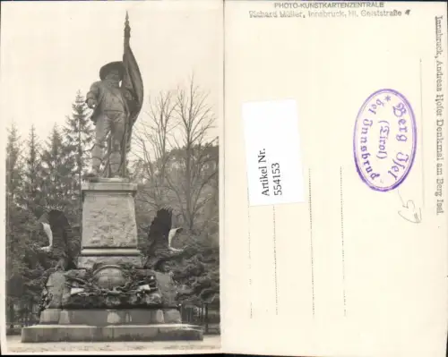 554153,Foto-AK Innsbruck Berg Isel Andreas Hofer Denkmal pub Richard Müller