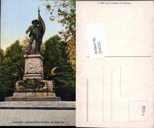 554155,Innsbruck Berg Isel Andreas Hofer Denkmal Statue pub Redlich F 342