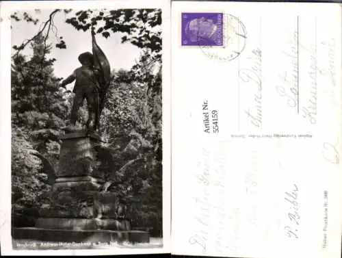 554159,Innsbruck Berg Isel Andreas Hofer Denkmal Statue pub Huber 5498