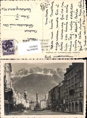 556123,tolle Foto-AK Innsbruck Maria Theresienstraße Auto Oldtimer