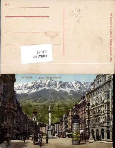 556149,Innsbruck Theresienstraße Litfaßsäule Reklame Ansichtskartenverlag Redlich