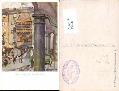 556835,tolle Künstler AK Josef Demetz Innsbruck Stadt Goldenes Dachl