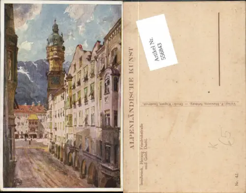 556843,Künstler AK A. Ruep Innsbruck Stadt Goldenes Dachl