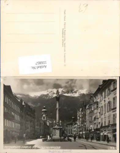 556857,Foto-AK Innsbruck Stadt Maria Theresienstraße Oldtimer Auto PKW pub Much Heiss 12