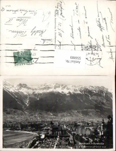 556889,Innsbruck Stadt m. Nordkette Brennerstrasse aus pub Stockhammer 9050