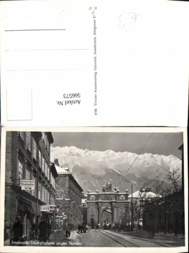 566573,Innsbruck Triumphpforte geg. Norden Winteransicht