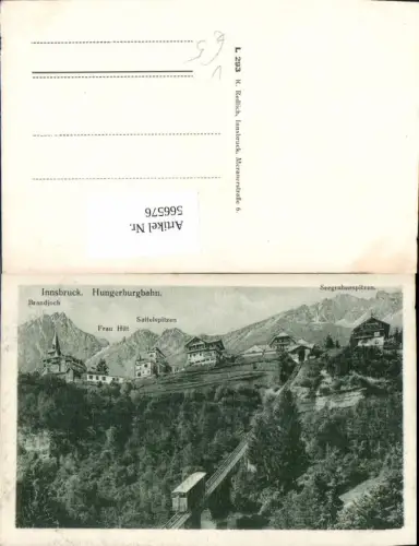 566576,Innsbruck Hungerburgbahn Bergbahn Gipfelkarte pub K. Redlich L293