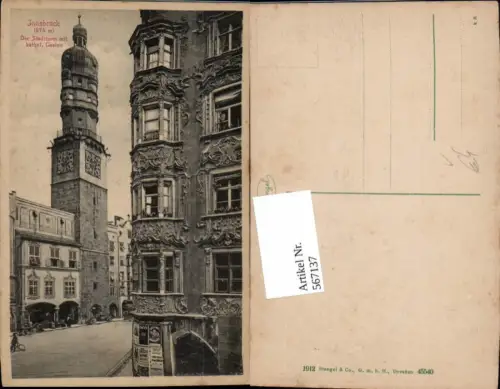 567137,Innsbruck Stadtturm m. Kath. Casino pub Stengel Co 45540
