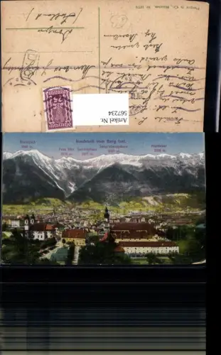567234,Innsbruck v. Berg Isel Gipfelkarte pub Purger Co 10774