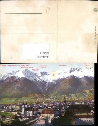 572911,Innsbruck v. Berg Isel Gipfelkarte