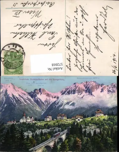 572918,Innsbruck Drahtseilbahn u. d. Hungerburg Bergbahn Gipfelkarte