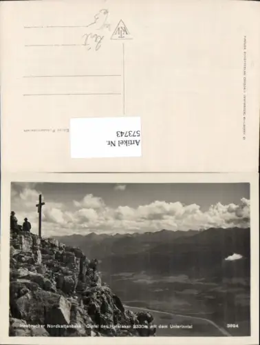 573743,Foto Ak Innsbruck Nordkettenbahn Gipfel d. Hafelekar m. d. Unterinntal