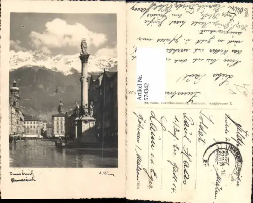574342,Foto Ak Innsbruck Annasäule pub Ad. Künz