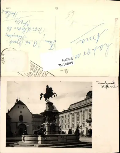574364,Foto Ak Innsbruck Hofkirche Reiterdenkmal pub Ad. Künz