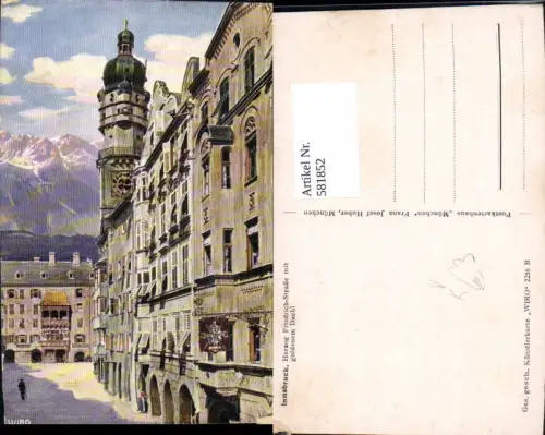 581852,Künstler Ak Innsbruck Herzog-Friedrich-Straße m. Goldenen Dachl pub Wiro 2258B